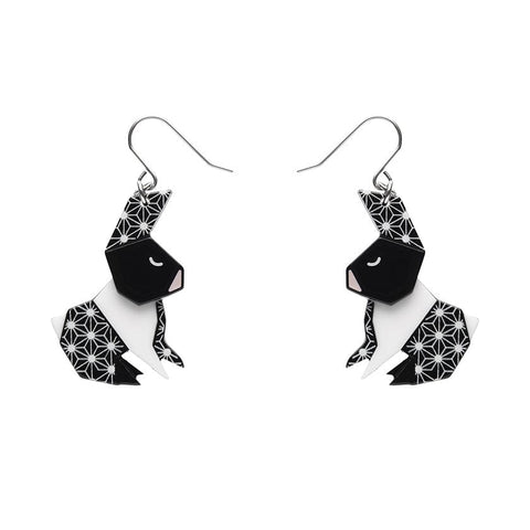 Cuddle Bunny Drop Earrings  -  Erstwilder  -  Quirky Resin and Enamel Accessories