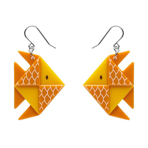 The Memorable Goldfish Drop Earrings  -  Erstwilder  -  Quirky Resin and Enamel Accessories