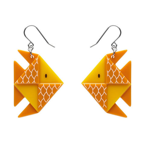 The Memorable Goldfish Drop Earrings  -  Erstwilder  -  Quirky Resin and Enamel Accessories