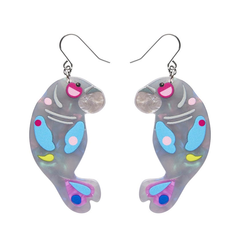 The Dutiful Dugong Drop Earrings  -  Erstwilder  -  Quirky Resin and Enamel Accessories