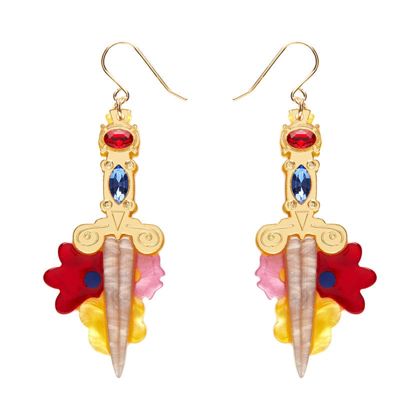 Double-Edged Delight Drop Earrings  -  Erstwilder  -  Quirky Resin and Enamel Accessories
