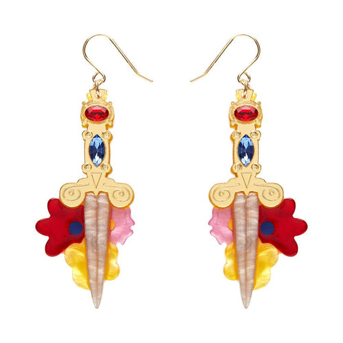 Double-Edged Delight Drop Earrings  -  Erstwilder  -  Quirky Resin and Enamel Accessories