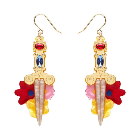Double-Edged Delight Drop Earrings  -  Erstwilder  -  Quirky Resin and Enamel Accessories