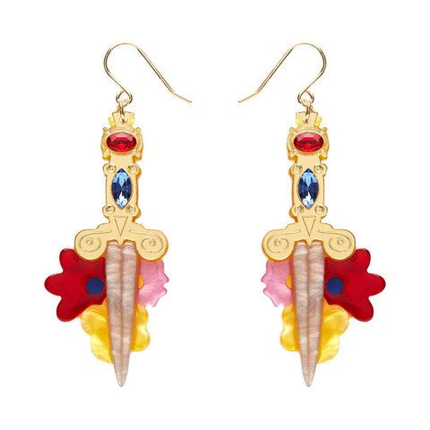 Double-Edged Delight Drop Earrings  -  Erstwilder  -  Quirky Resin and Enamel Accessories