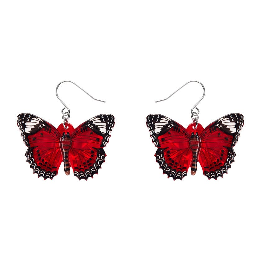 Wings Laced in Red Earrings  -  Erstwilder  -  Quirky Resin and Enamel Accessories