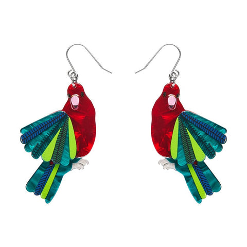 Scarlet Sovereign Earrings  -  Erstwilder  -  Quirky Resin and Enamel Accessories