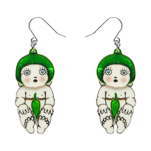 Gumnut Babies Drop Earrings  -  Erstwilder  -  Quirky Resin and Enamel Accessories