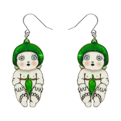 Gumnut Babies Drop Earrings  -  Erstwilder  -  Quirky Resin and Enamel Accessories