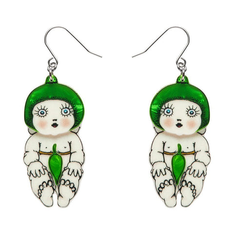 Gumnut Babies Drop Earrings  -  Erstwilder  -  Quirky Resin and Enamel Accessories