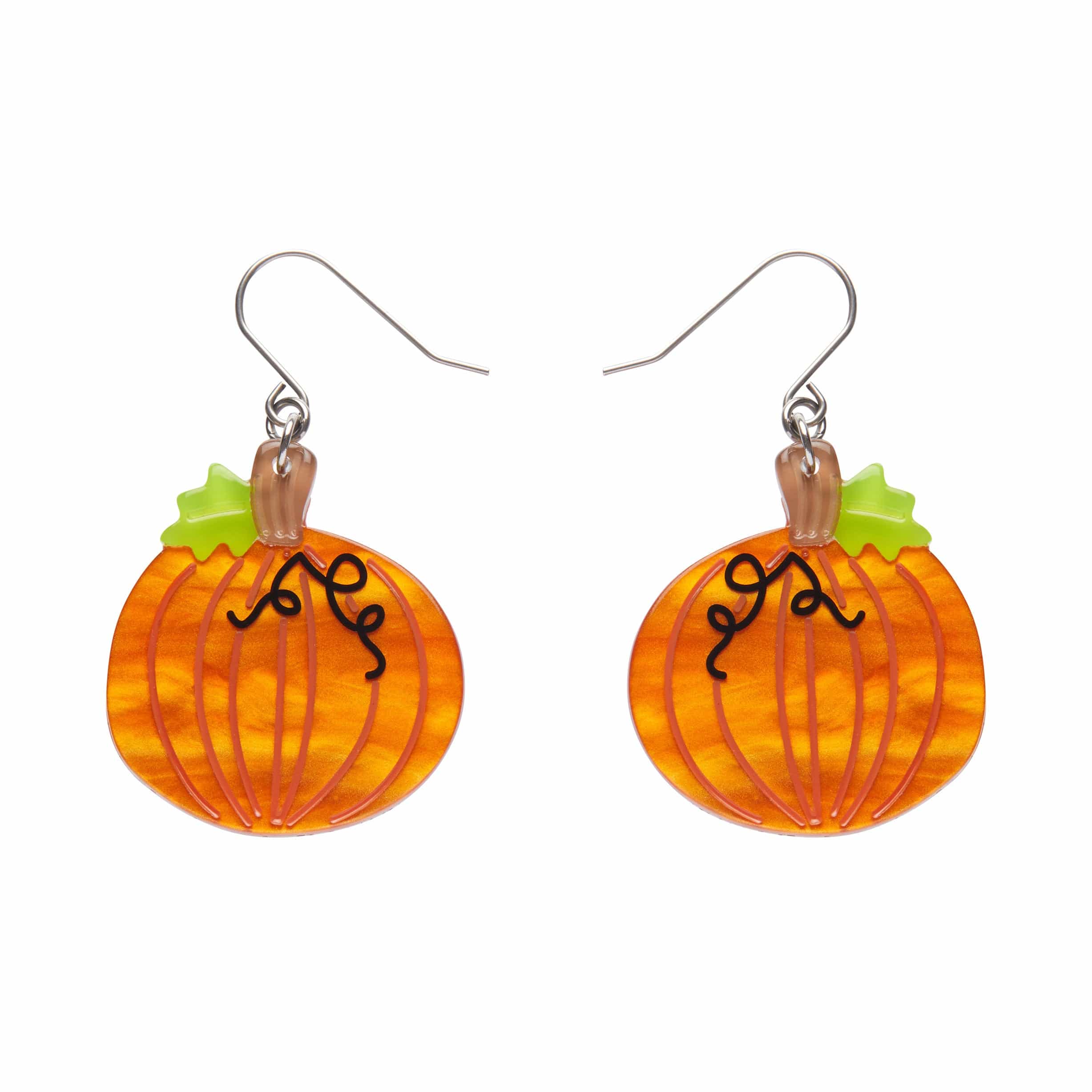 Midnight Magic Pumpkin Drop Earrings  -  Erstwilder  -  Quirky Resin and Enamel Accessories