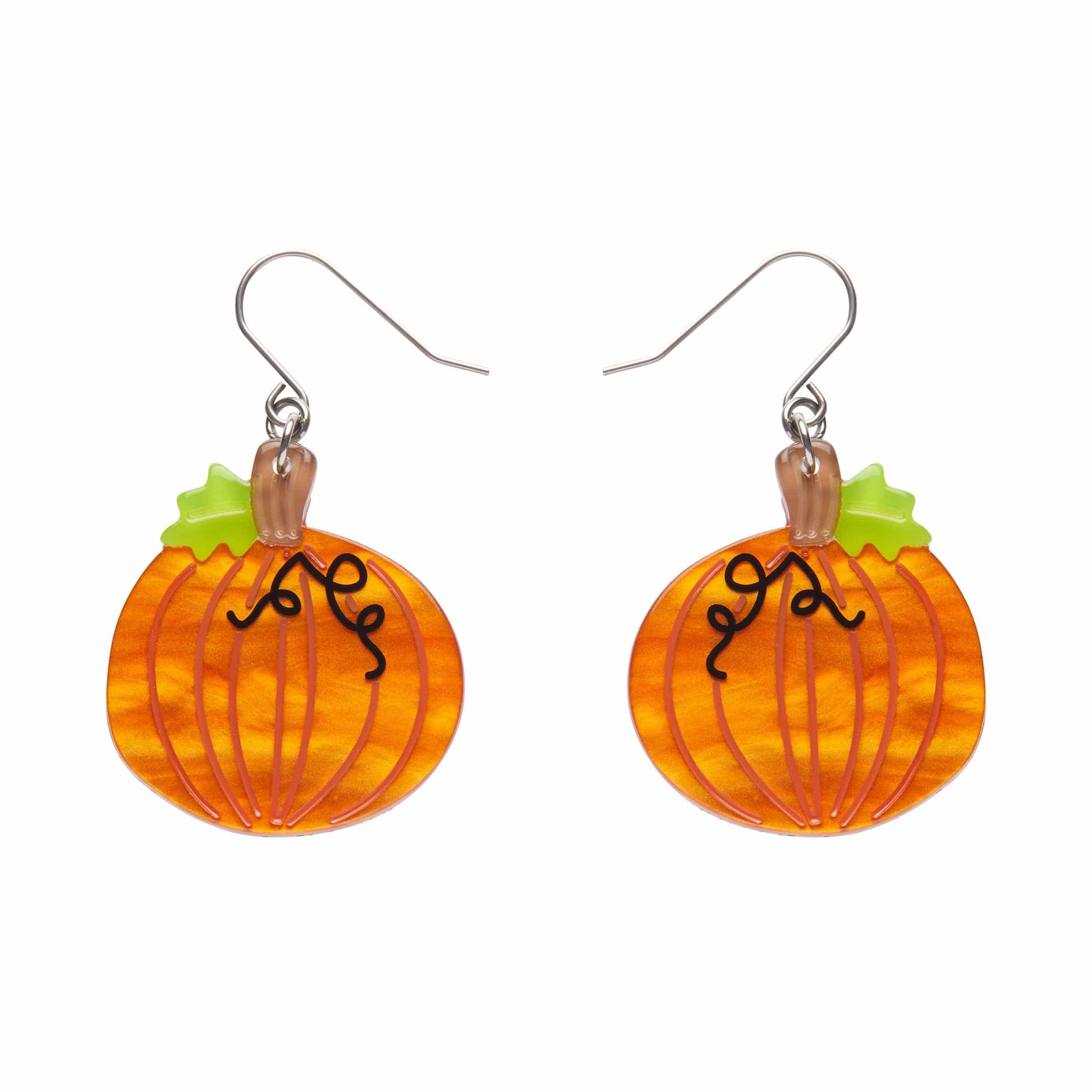 Midnight Magic Pumpkin Drop Earrings  -  Erstwilder  -  Quirky Resin and Enamel Accessories