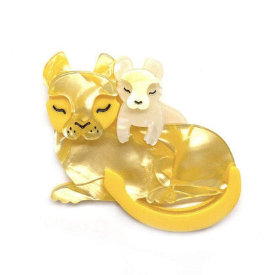 Mother Cub Love Lion Brooch