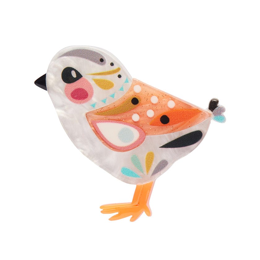 The Balanced Baby Sandpiper Mini Brooch  -  Erstwilder  -  Quirky Resin and Enamel Accessories